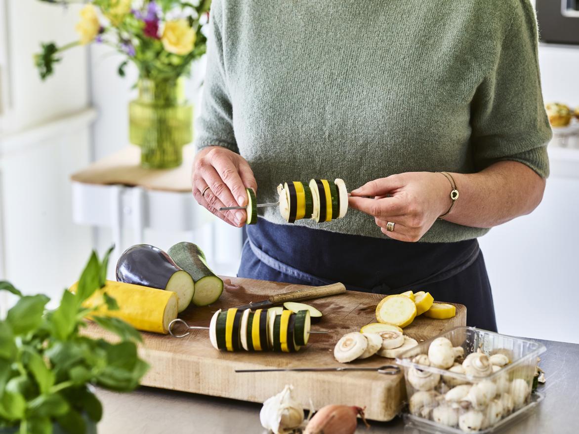 Meer voedingsvezels met groentespiesjes