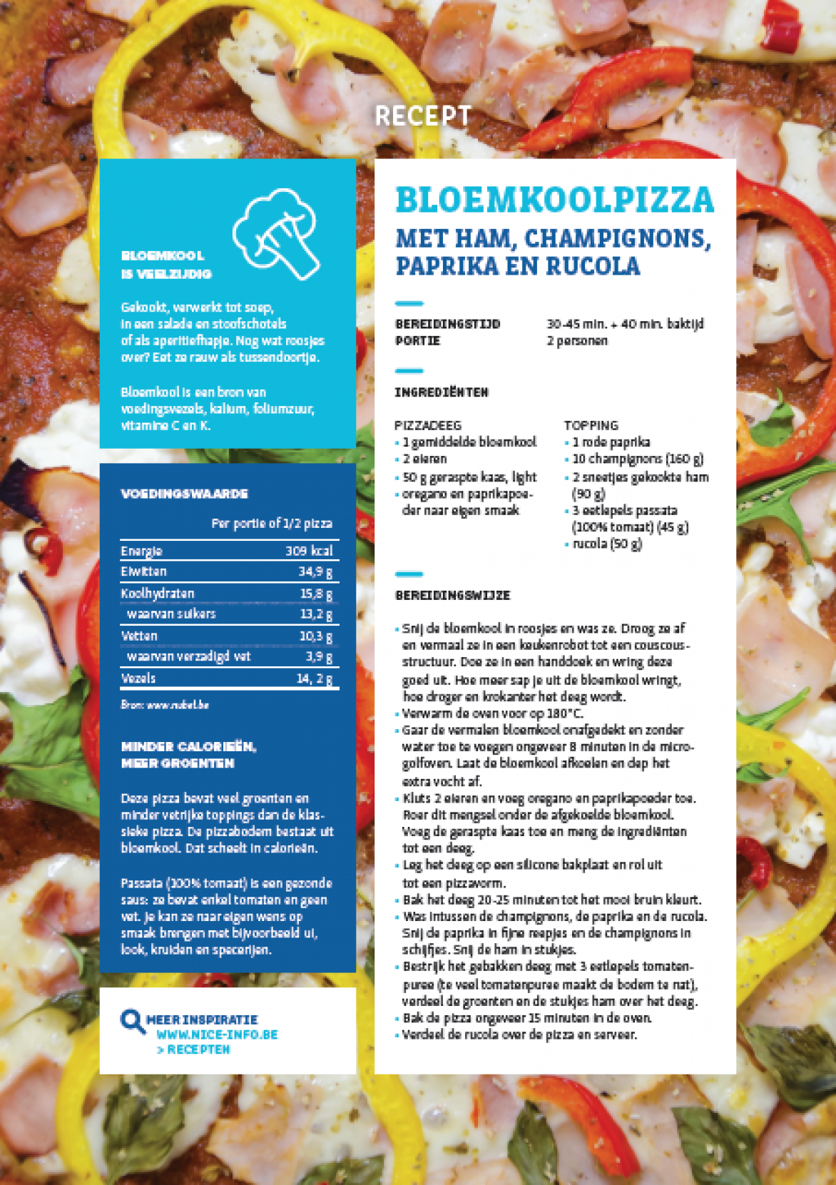 RECEPTFICHE - Bloemkoolpizza