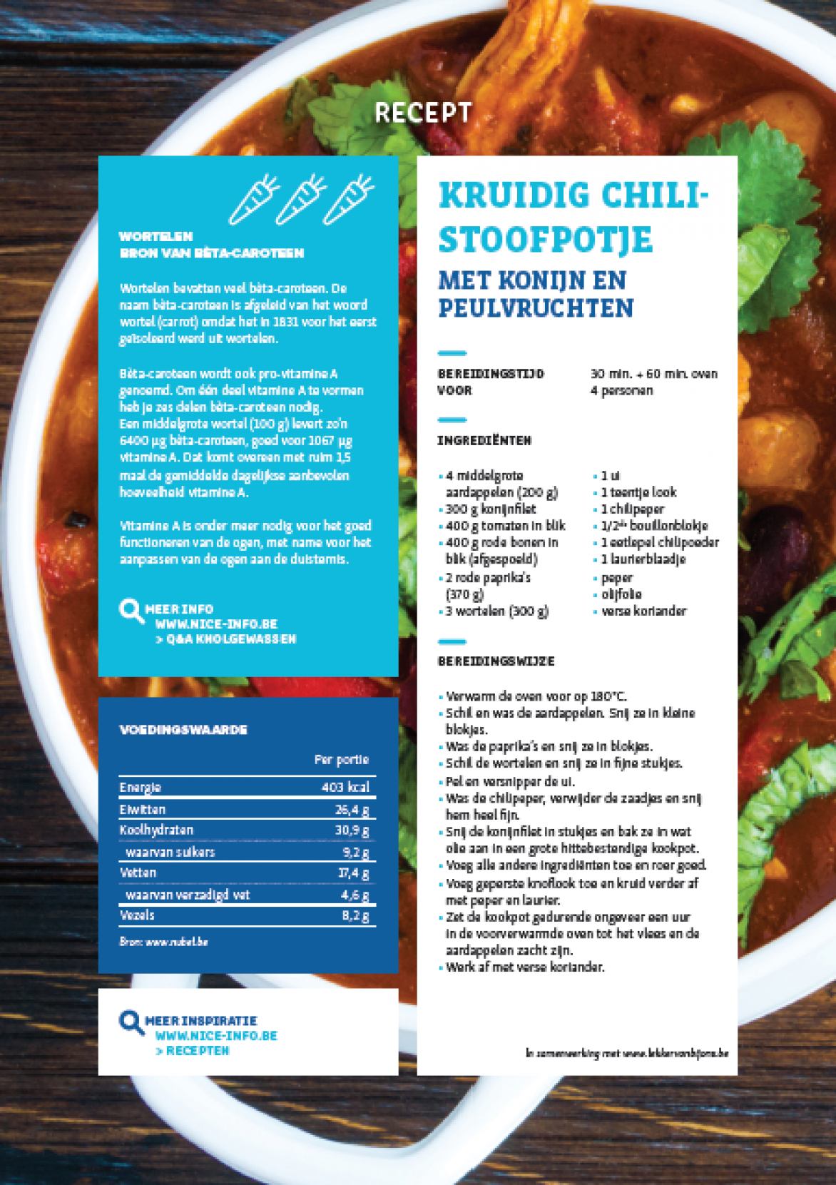 RECEPTFICHE - Kruidig chilistoofpotje