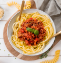 Patatti bolognese met gehakt en linzen