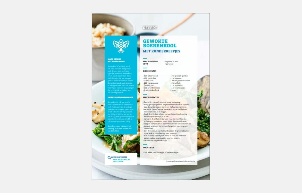 RECEPTFICHE – Gewokte boerenkool met runderreepjes
