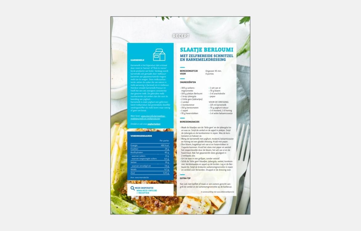 RECEPTFICHE - Slaatje Berloumi met zelfbereide schnitzel en karnemelkdressing