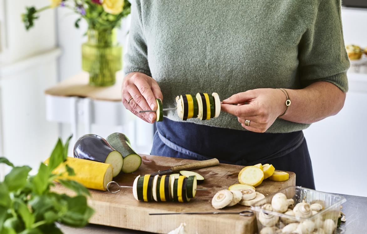Meer voedingsvezels met groentespiesjes
