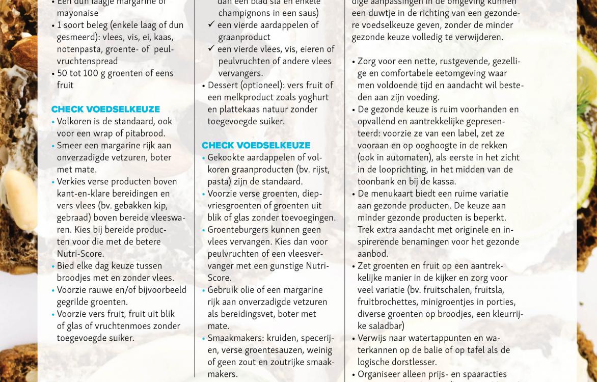 TOOL - Een gezonder aanbod in gezonde porties op school en op het werk