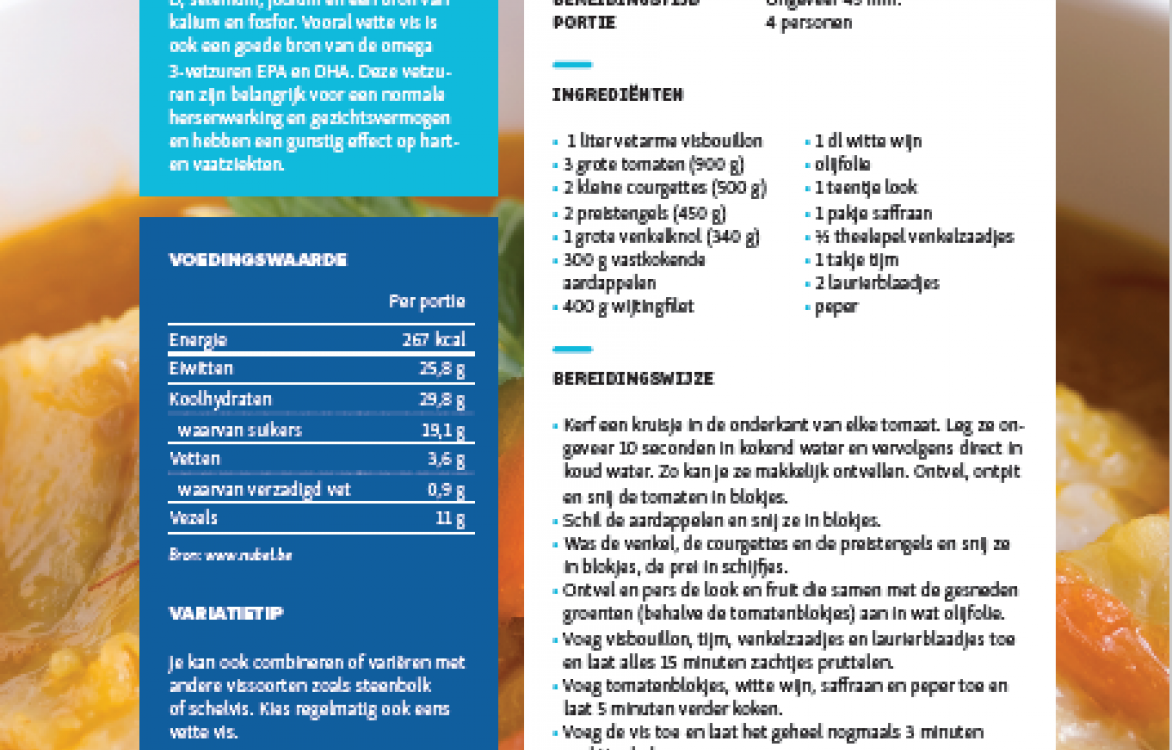 RECEPTFICHE - Kruidig vissoepje