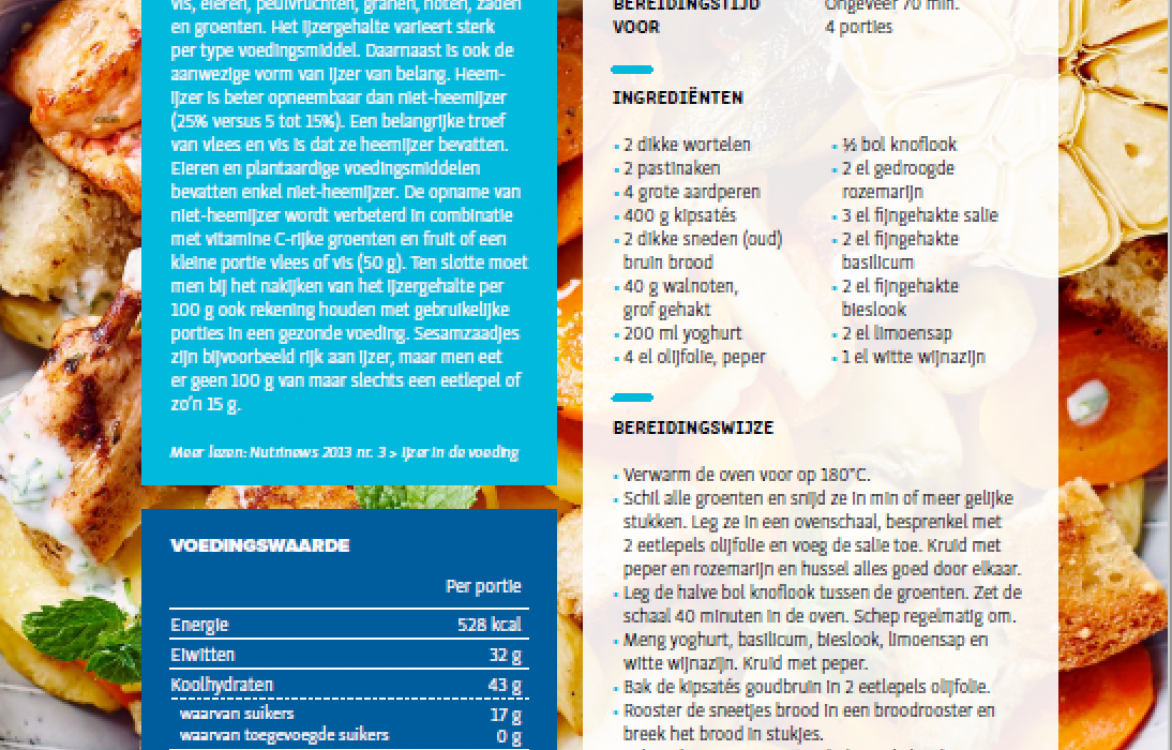 RECEPTFICHE - Vergeten groentesalade met yoghurt en kipsaté