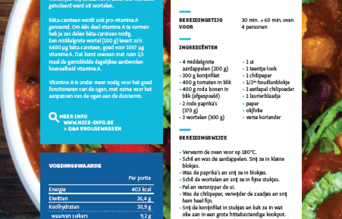 RECEPTFICHE - Kruidig chilistoofpotje