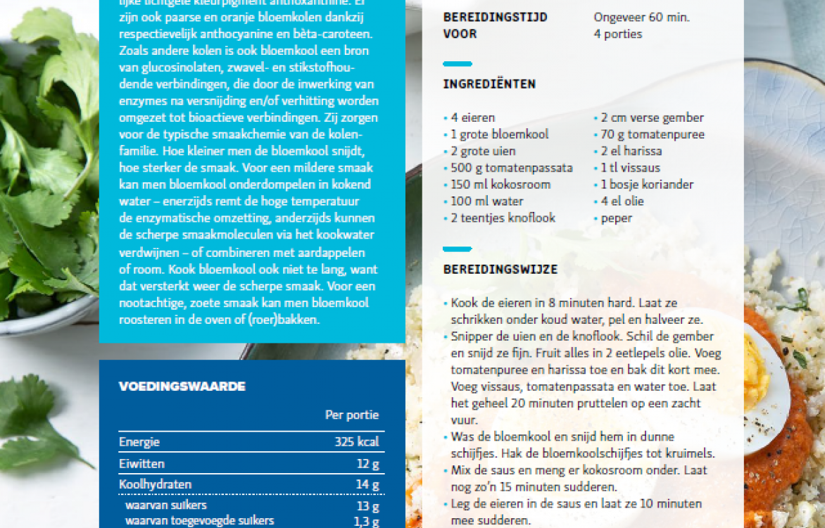 RECEPTFICHE - Bloemkoolkruimels met ei