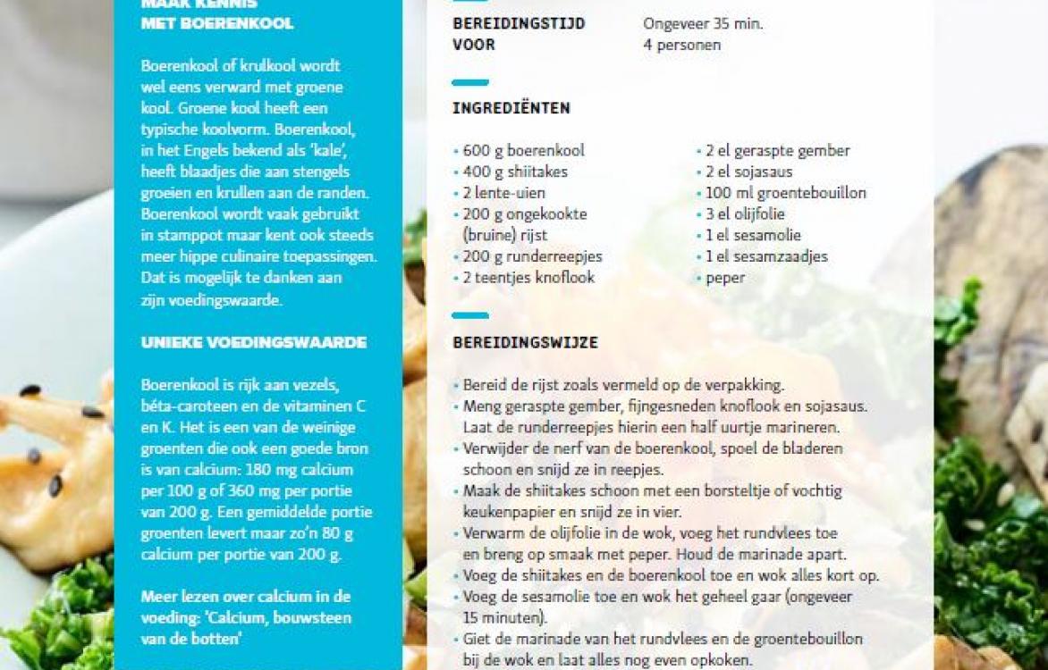 Gewokte boerenkool met runderreepjes