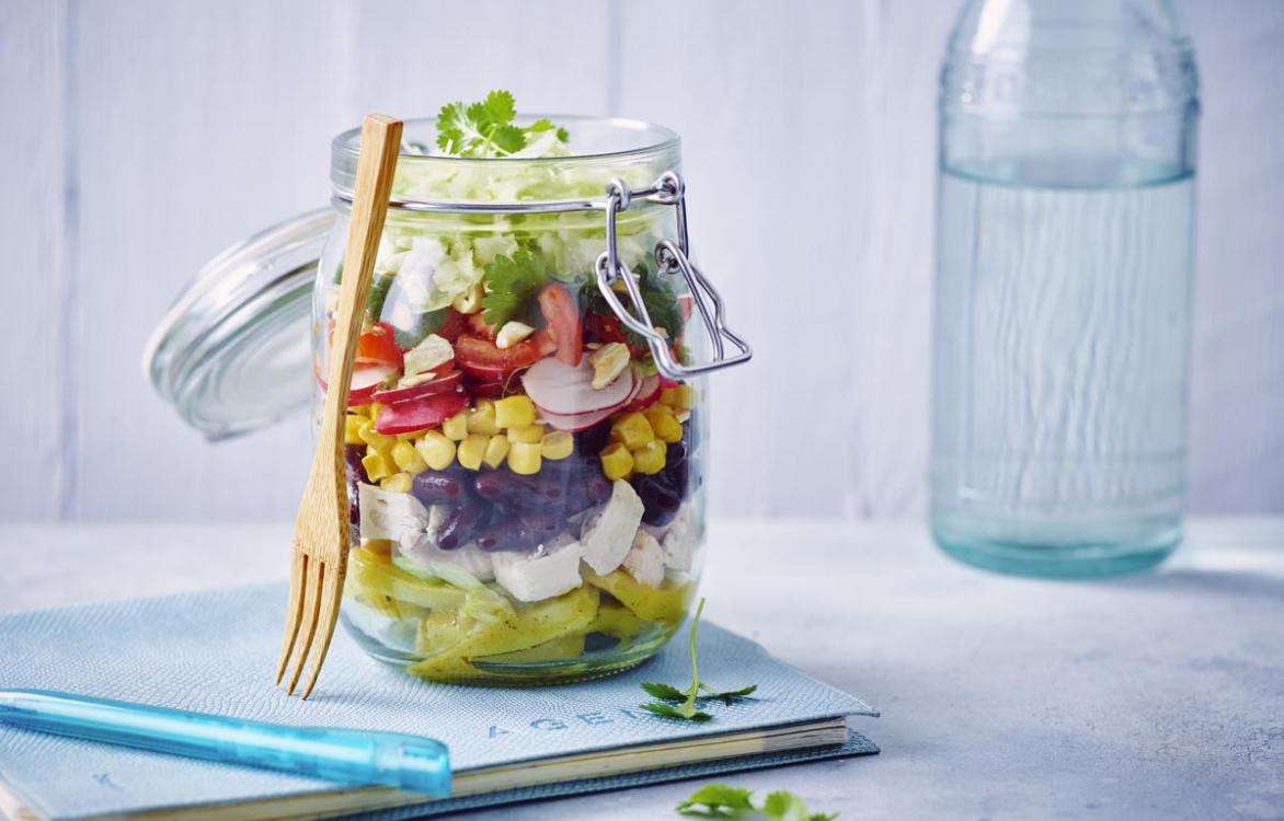 Salade in een bokaal