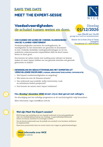 Save the date Meet the Expert_sessie Voedselvaardigheden afbeelding